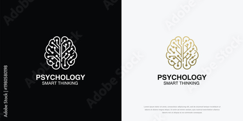 Psychology Smart Thinking Brain Logo Design Concept