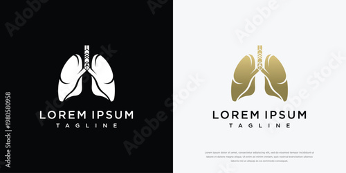 Minimalist Human Lungs Logo Design for Medical and Health Concepts