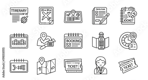 Travel and Planning Icons A Collection of Visuals for Journeys and Itineraries