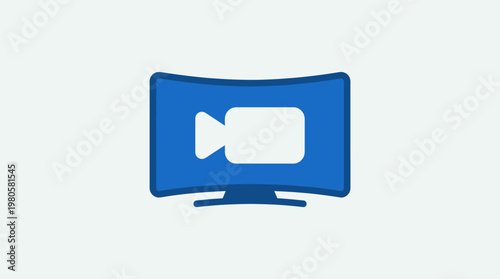 Modern Television with Video Camera Icon