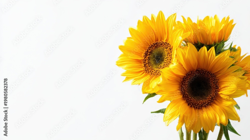 Fototapeta premium Vibrant sunflowers in bright setting capturing the beauty of nature