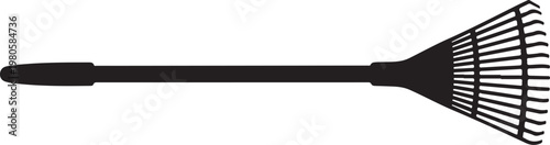 Black garden rake silhouette tool gardening tool