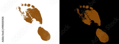 Clear Barefoot Human Footprint - Forensic Investigation Detail