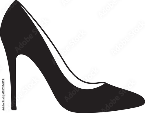 Black heel shoe silhouette stiletto