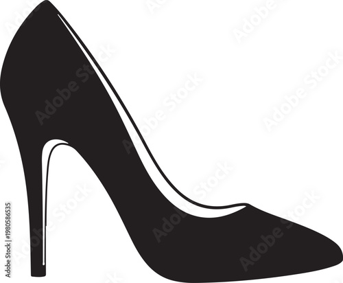 Black heel shoe silhouette stiletto
