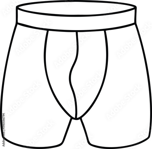 Simple Outline Illustration of Mens Boxer Briefs Perfect for Apparel Design and Branding
