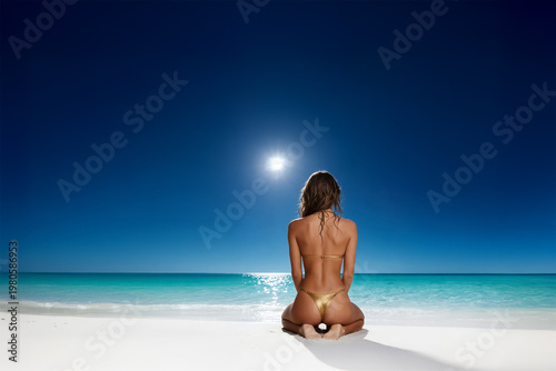 Woman relaxing on the tropical beach