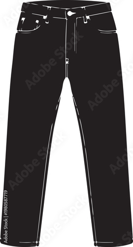 Black jeans with white stitching denim pants 1 clothing