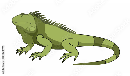 Minimal iguana vector flat illustration reptile animal design