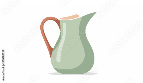 Pitcher vector illustration flat jug isolated on white background