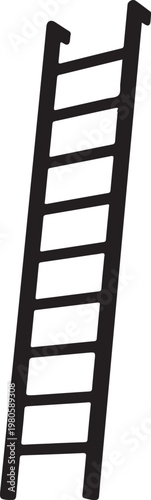 Black ladder on white background stairs step
