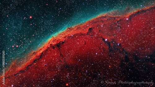 Vibrant Swirling Nebula Composed of Cosmic Dust and Gas Among Distant Stars