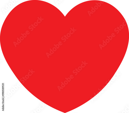 red heart on white background, red heart isolated on white