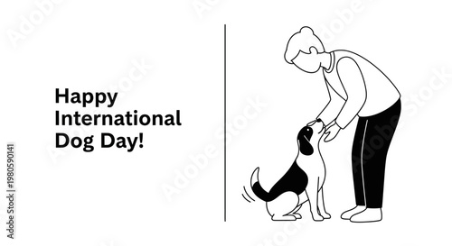 A man interacting with his dog on International Dog Day.