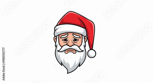 A sad, cartoonish depiction of Santa Claus's head