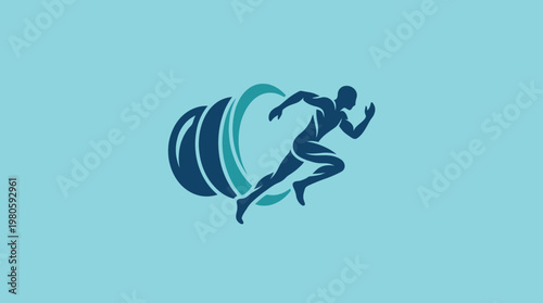 Dynamic Runner Emerging From Spiraling Circle