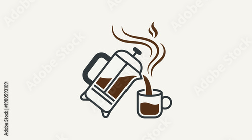 Minimalist Coffee Pouring Into Mug