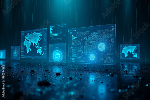 DevOps Automation Dashboard Holographic Natural Composition