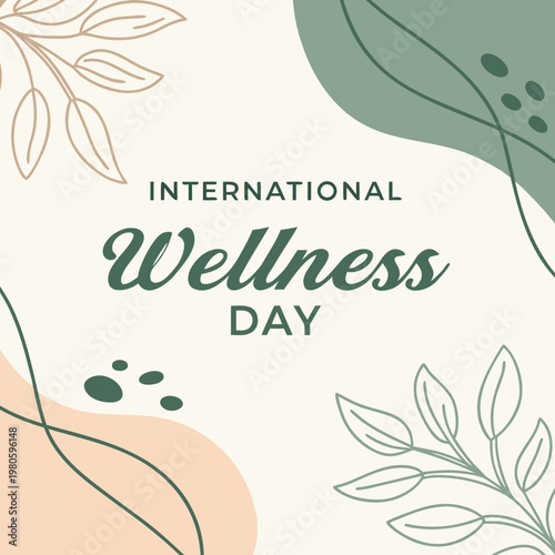 International wellness day post design and vector illustration of a happy new year