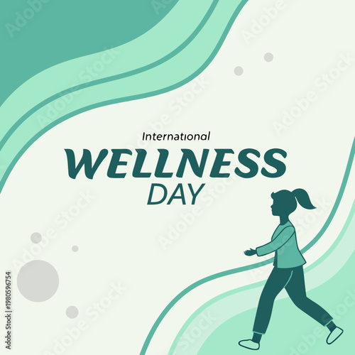 International wellness day post design and vector illustration of a happy new year