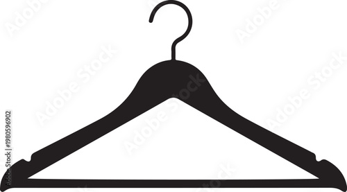 Black plastic coat hanger with hook clothing hanger