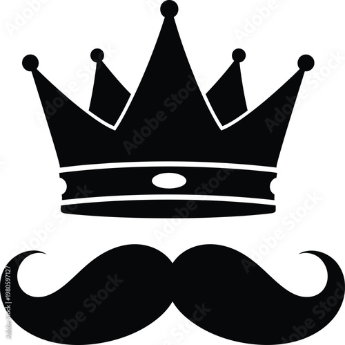 Happy fathers day a regal dad crown and mustache icon for celebrating fatherhood and love