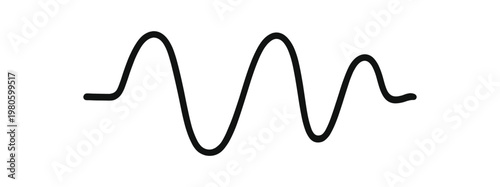 Smooth sine waveform line for audio, signal, or background design in a clean minimalist style flat vector icon