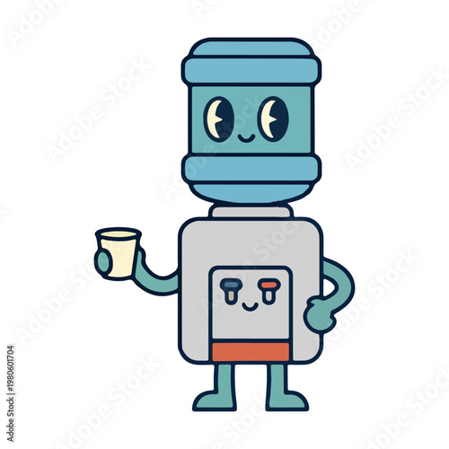 Cute Cartoon Water Cooler Mascot