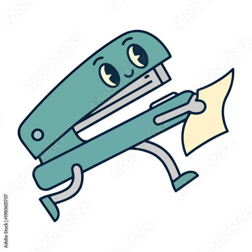 Cute Cartoon Stapler Character