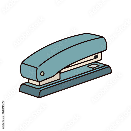Blue Office Stapler Illustration