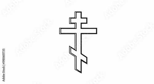 Stylized Orthodox cross with three horizontal bars