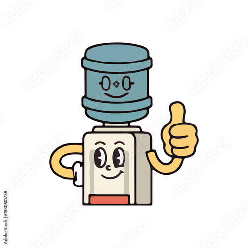 Retro Cartoon Water Cooler Mascot