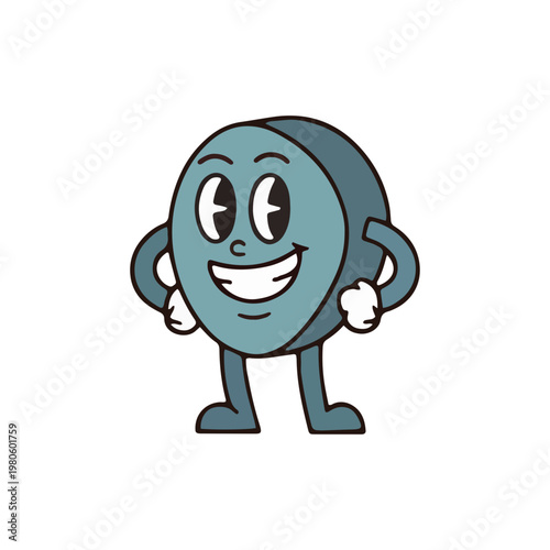 Retro Cartoon Coin Character Mascot