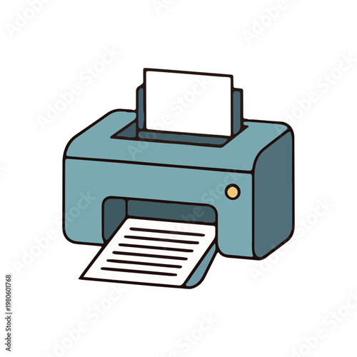 Hand Drawn Office Printer Illustration