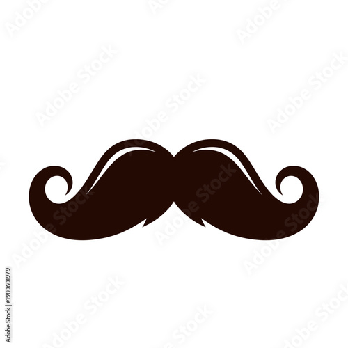 Classic Handlebar Mustache Icon Vector Illustration