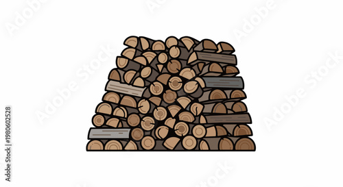Stacked chopped wood for fire