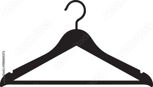 Black silhouette clothing hanger hook