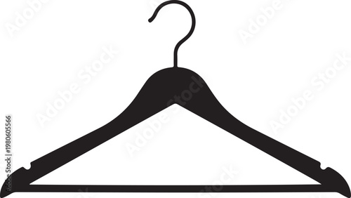 Black silhouette clothing hanger hook
