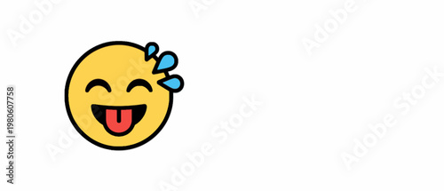 Yellow Emoji Face Sticking Out Tongue with Sweat Droplets