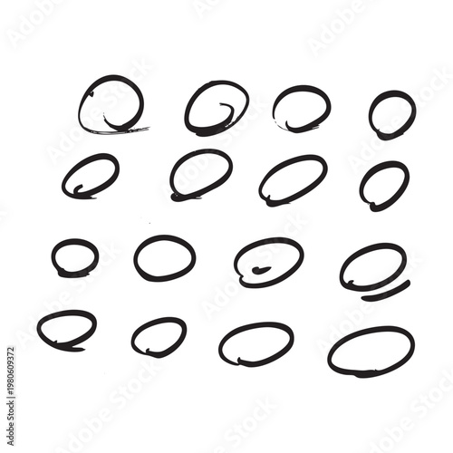 Colorful vector illustration set of coffee beans icons and design elements for web, communication, stickers, shapes and patterns