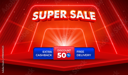 Discount sale promotion event banner template and social media post