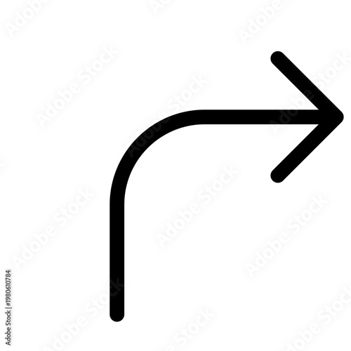 Curved Down Arrow