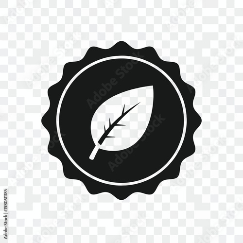 Eco-Friendly Emblem: A simple yet elegant emblem showcasing a leaf within a circle, symbolizing sustainability and environmentally conscious practices.