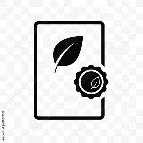 Eco-Friendly Certificate: A minimalist graphic represents a commitment to environmental stewardship with a symbolic leaf and certificate.