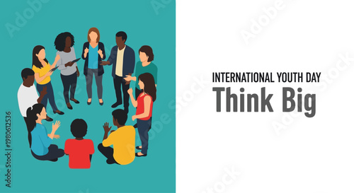 Diverse Group of Young People Collaborating in a Circle.