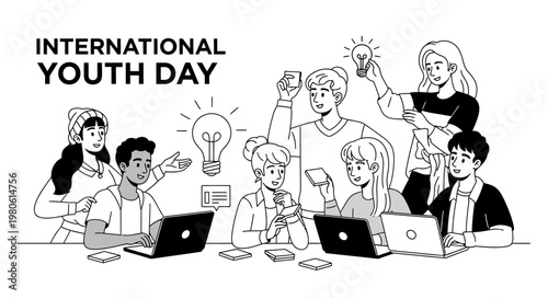 Diverse Group of Young Students Collaborating on a Creative Project.