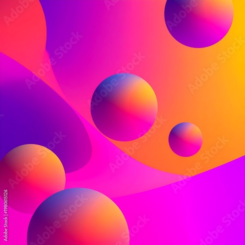 Colorful abstract background with gradient spheres