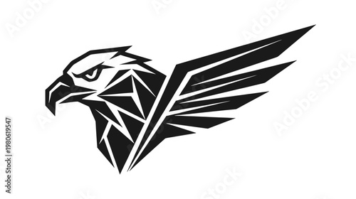 Eagle Head Logo Vector Illustration with Geometric Polygon Style, Abstract Bird Emblem Design Collection