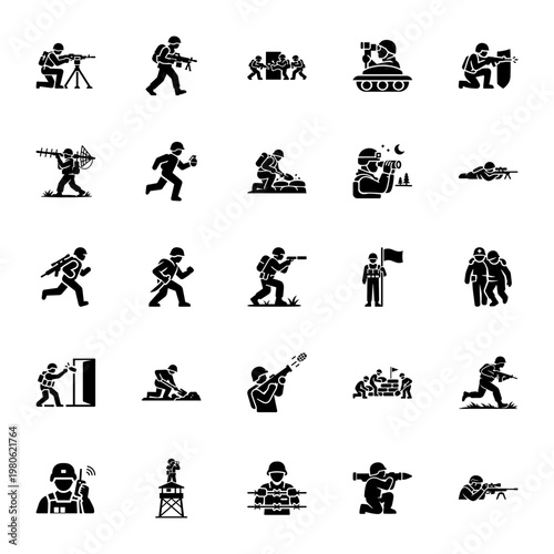 Military Operations and Combat Soldier Icons