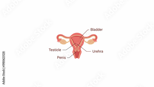 Human Uterus Reproductive System Illustration with Labels